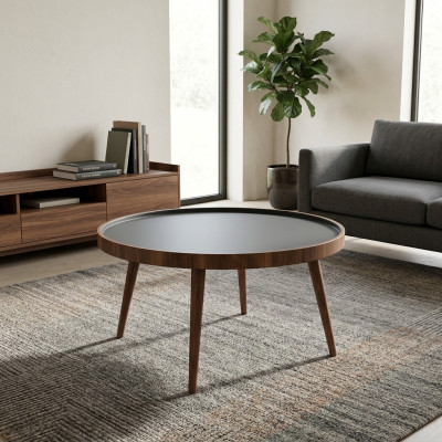 Table ronde de cuisine Table à manger Table basse Couleur Marron nouveau Style Moderne Bois