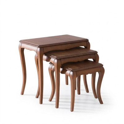 Table d'appoint 3x brun Mobilier de salon Matériau acier inoxydable Design nouveau