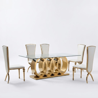 Table à manger moderne Table en acier inoxydable Tables de salle à manger Mobilier design Tables