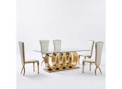 Table à manger moderne Table en acier inoxydable Tables de salle à manger Mobilier design Tables