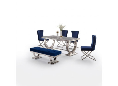 Table à manger rectangulaire de designer Mobilier de salle à manger Tables en acier inoxydable de luxe