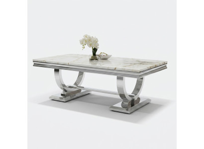 Table basse moderne grise en acier inoxydable tables de salon design de luxe
