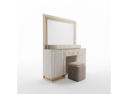 Ensemble de chambre Coiffeuse avec miroir Tabouret Design Luxe neuf 2 pièces