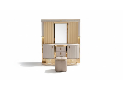 Chambre Set Luxe Coiffeuse avec Miroir Tabouret Design nouveau 2 pièces