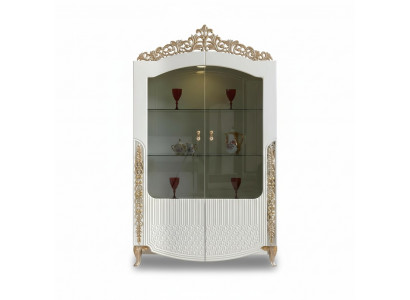 Vitrine étagère sur pied nouveau Design de salon Mobilier moderne en bois / verre Blanc