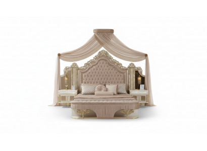Ensemble de chambre Lit 2x Tables de chevet Armoire de luxe neuve 4 pièces