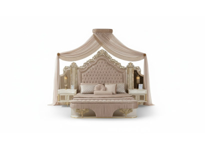 Ensemble de chambre Lit 2x Tables de chevet Armoire de luxe neuve 4 pièces