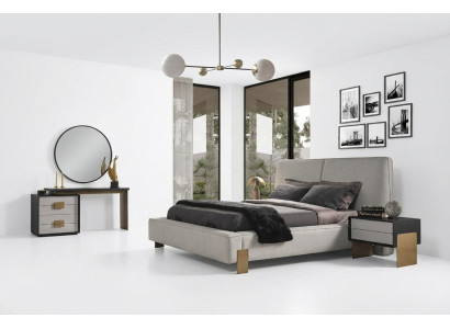 Ensemble de chambre à coucher Lit 2x Tables de chevet Coiffeuse Luxe neuf 5 pièces