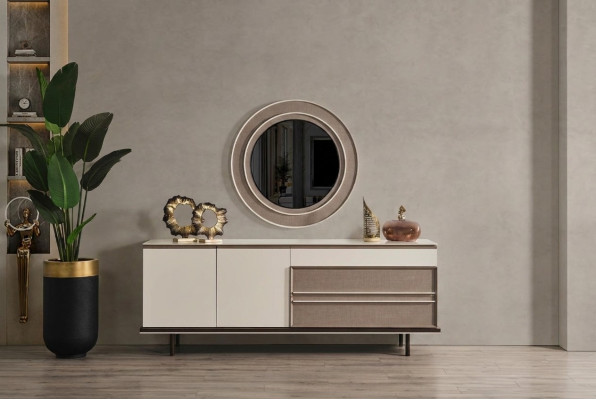 Mobilier de salle à manger de designer Buffet en bois Miroir de luxe Commode Buffet