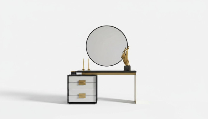Chambre Ensemble Élégant Coiffeuse de Designer Miroir de Luxe 2 pièces