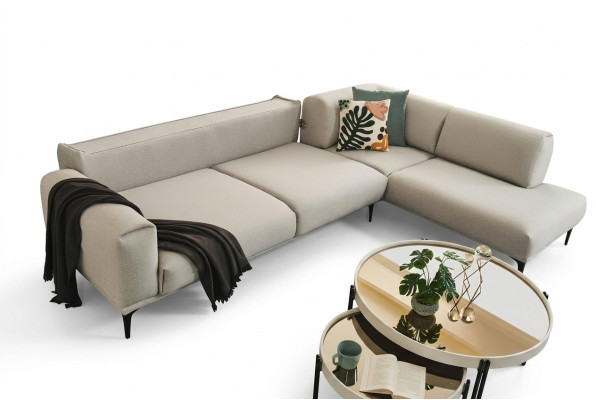Canapé d'angle blanc en forme de L de designer Canapé rembourré Canapés Mobilier de salon neuf