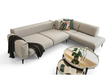 Canapé d'angle blanc en forme de L de designer Canapé rembourré Canapés Mobilier de salon neuf