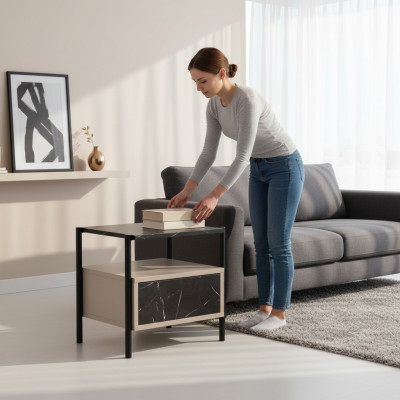 Conception de la chambre à coucher, console de nuit Designer en bois Table de chevet Mobilier noble.