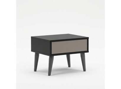 Table de chevet noir avec tiroir Mobilier de chambre Meuble de haute qualité