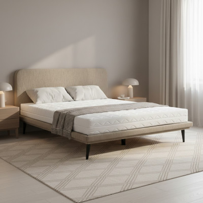 Lit rembourré marron Chambre à coucher Lits Concepteur Lits de luxe en textile