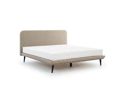 Lit rembourré marron Chambre à coucher Lits Concepteur Lits de luxe en textile