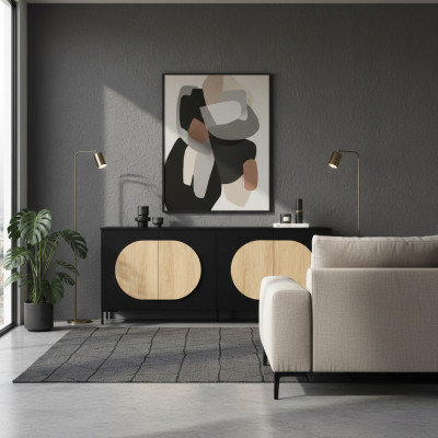 Commode noire-marron chambre designer Commode en bois Commode noble