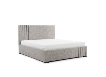 Élégant lit double gris Conception Chambres Lits Grand panneau de tête