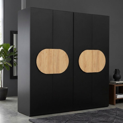 Armoire noire Mobilier de chambre moderne Armoire en bois de luxe