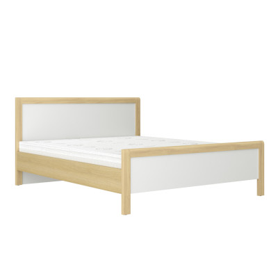 Meubles de chambre blancs Lit de luxe Tables de chevet Grande armoire