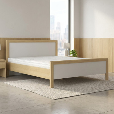Lit double blanc moderne Chambre Lits Cadre en bois de haute qualité