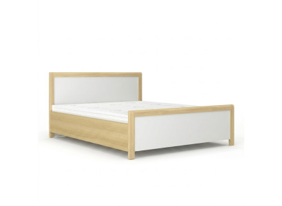 Chambre Lit en bois Blanc Lit double Designer Cadre en bois clair neuf