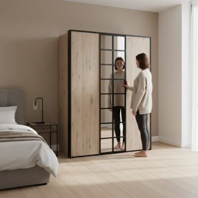 Armoire marron Mobilier de chambre moderne Armoires de designer nouvel