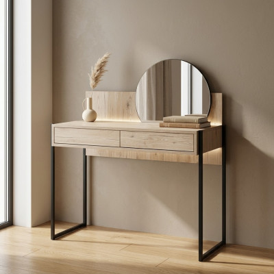 Miroir de coiffeuse marron Moderne Table de maquillage de luxe en bois Meubles