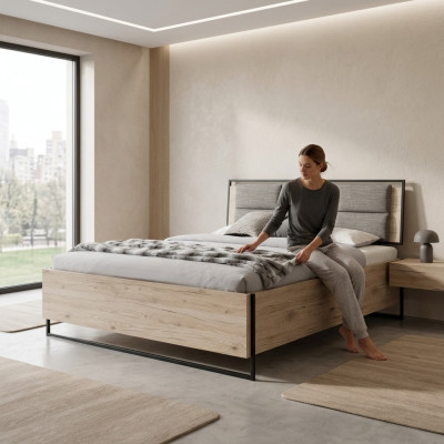 Lit de chambre moderne Lit en bois élégant Lit double luxueux