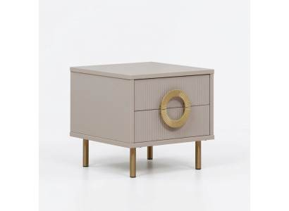 Table de chevet beige design avec 2 tiroirs Console de lit de chambre à coucher