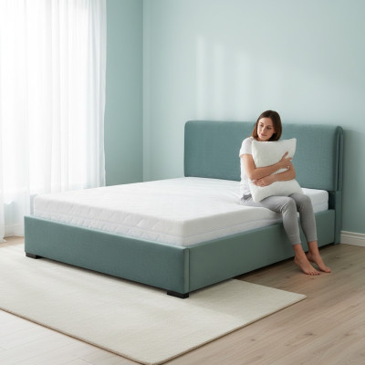 Chambre Lits Designer Lit double Lits de luxe rembourrés Lit en textile