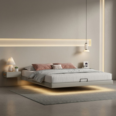 Mur lit murale gris Chambre lits design Lits doubles de luxe en bois