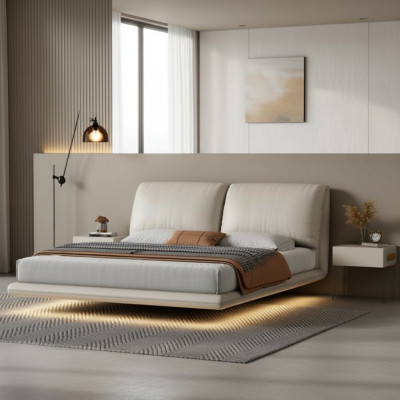 Murphy Bed Chambre Designer avec Cadre en Bois Mobilier Lit Double