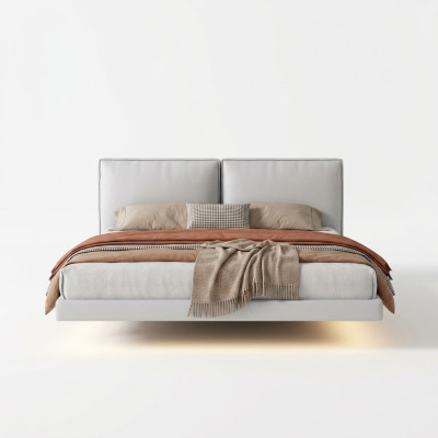 Mur lit mural blanc designer cadre de lit en bois lit double