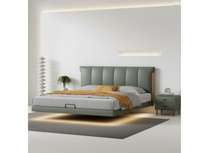 Mur du lit vert Designer Chambre Lits Lits en cuir Lits en textile