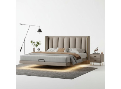 Chambre blanche Lit double Designer Meubles de luxe Cadre en bois Lits