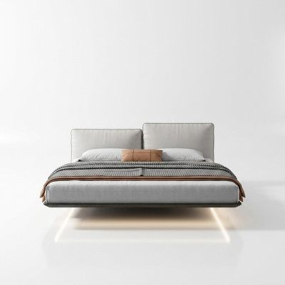 Murphy Bed Designer LED Moderne Chambre à coucher Lit double blanc