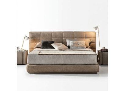 Lit double beige Mobilier de chambre Lits modernes en bois de luxe