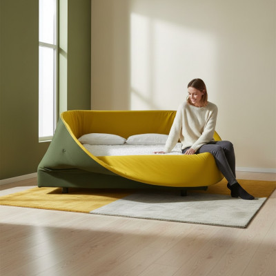 Chambre Lit Designer Mobilier neuf de luxe Matériau Bois