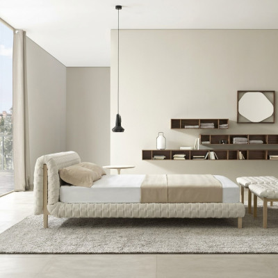 Lit blanc moderne Chambre Designer Lits Doubles Cadre en bois