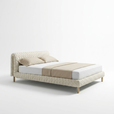 Lit blanc moderne Chambre Designer Lits Doubles Cadre en bois