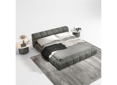 Lit de chambre gris clair designer Lit double Style moderne
