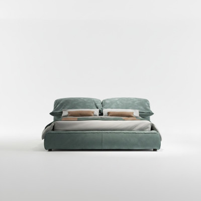 Chambre verte Lit Designer Lit double de luxe Matériau bois cadre