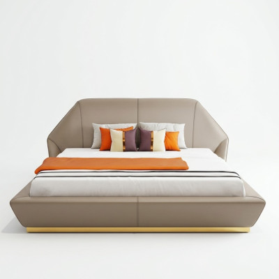 Lit double blanc moderne Chambre Lits Meubles Designer Cadre en bois