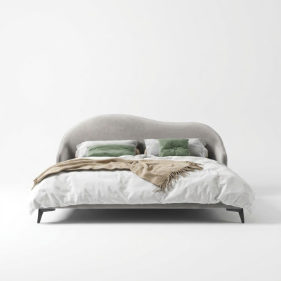 Textile gris Lit Chambre Lits Lits doubles de luxe Meubles élégants
