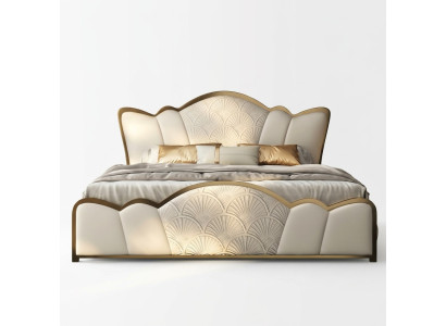 Mobilier de chambre à coucher l Lit double blanc élégant l Lits en cuir moderne