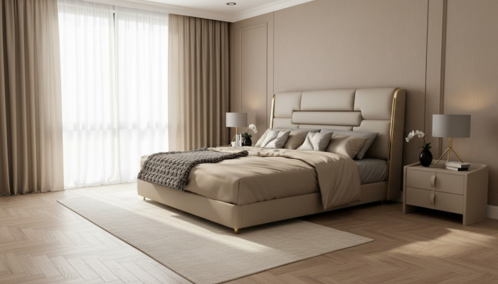 Chambre Mobilier Lit Designer Cadre en bois Lit double Lits modernes