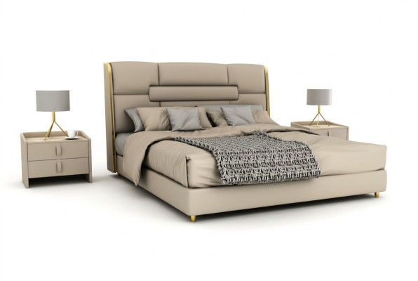 Chambre Mobilier Lit Designer Cadre en bois Lit double Lits modernes