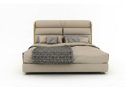 Lit double de luxe beige clair, lits de chambre à coucher modernes design.
