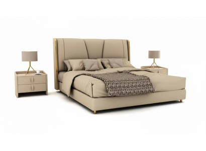 Concepteur de chambres Beige lit lits doubles lits LED lits en cuir